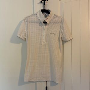Iago Equestrian White Short Sleeve Perforated Show Shirt